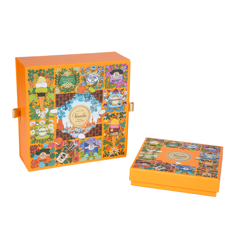 Sert çift kapılı çikolata ambalaj kutusu