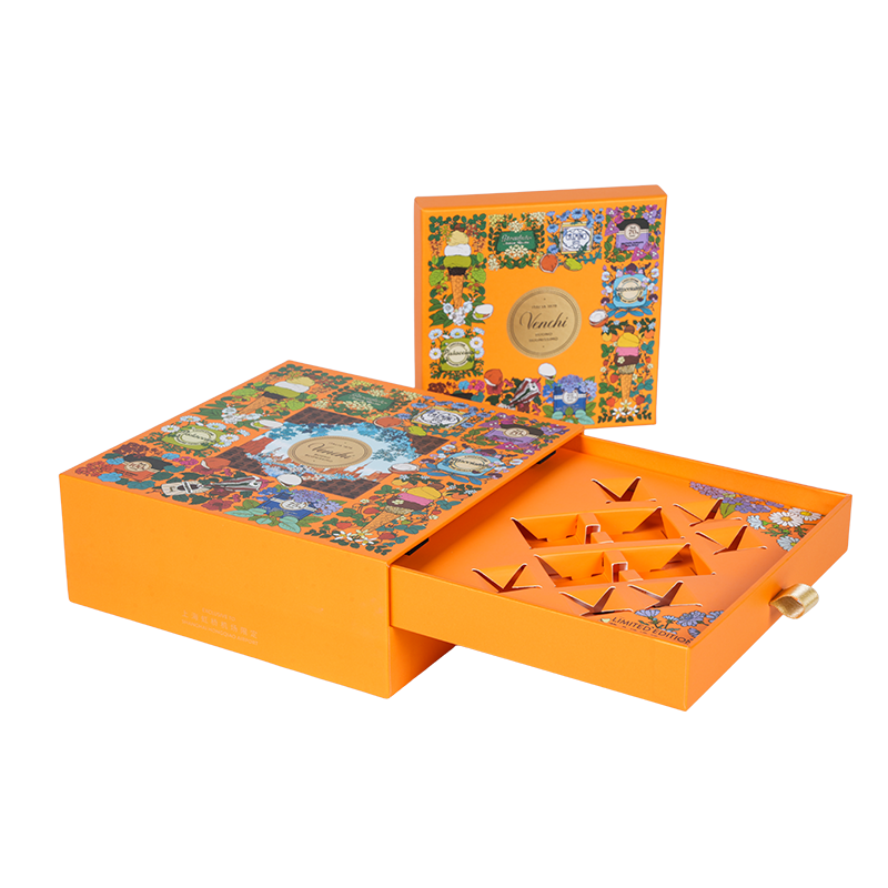 Sert çift kapılı çikolata ambalaj kutusu