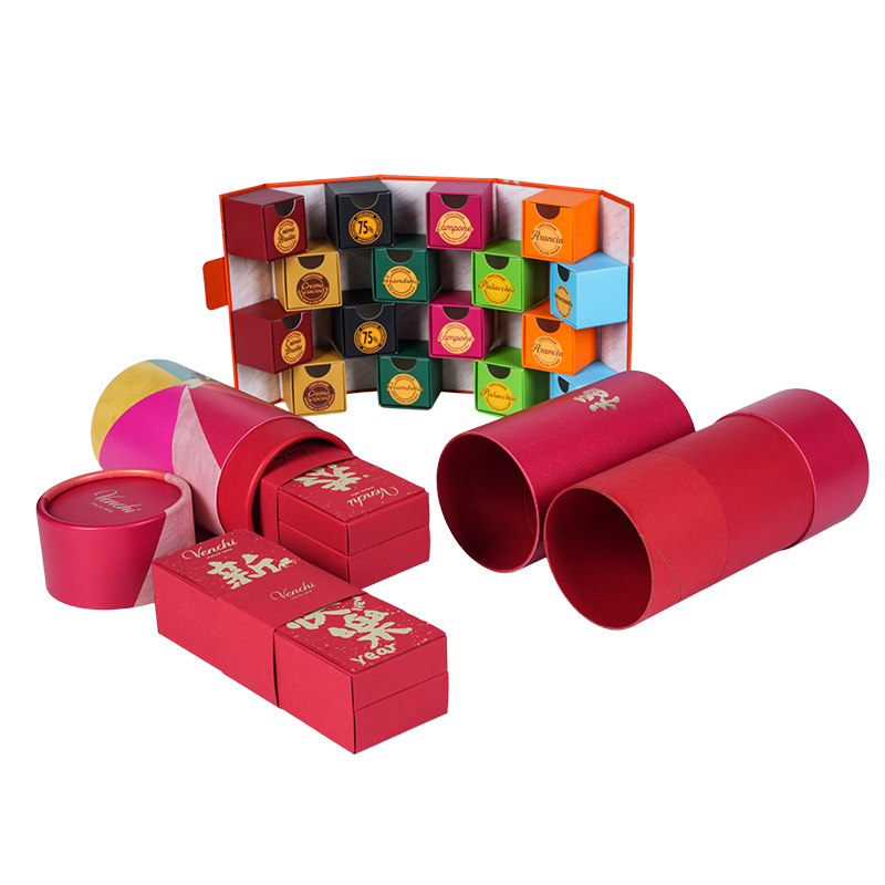 Sert kaldırılabilir kapaklı (cennet ve dünya) yuvarlak çikolata kutusu