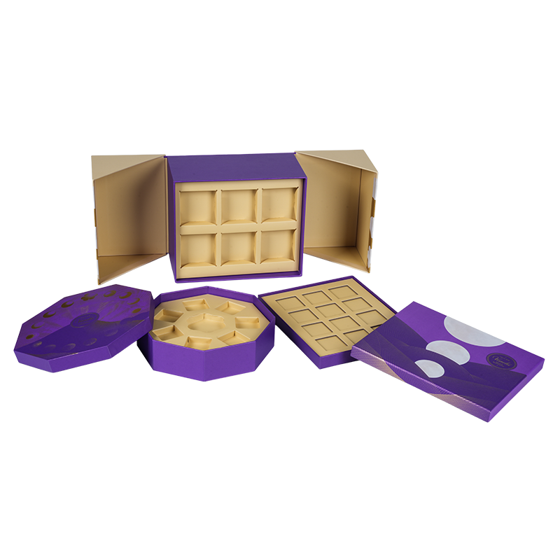 Sert çift kapılı çikolata ambalaj kutusu