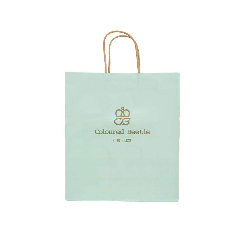 Giyim ambalajı yatay elle tutulan kalınlaştırılmış beyaz karton torba