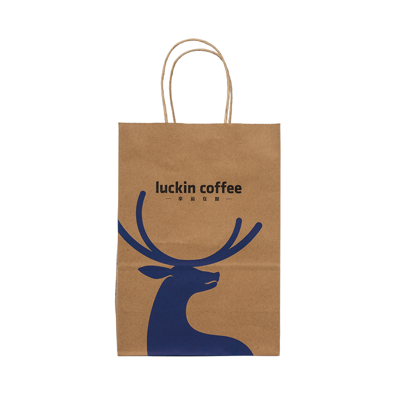 Renkli baskılı kraft kağıt elde taşınan çay içecek poşeti