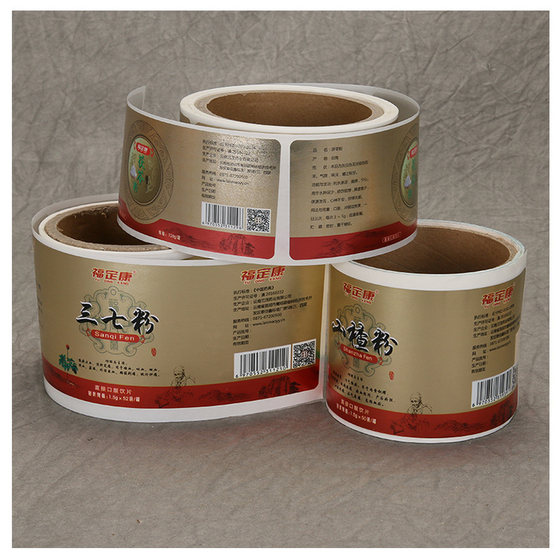 Sağlık takviyeleri için kendinden yapışkanlı etiketler